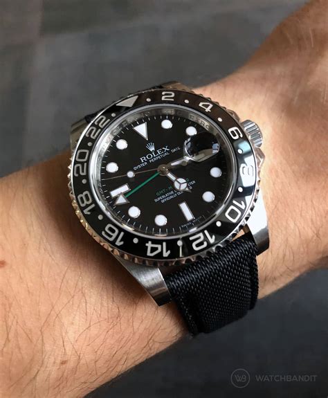 rolex batman black strap|rolex gmt master ii straps.